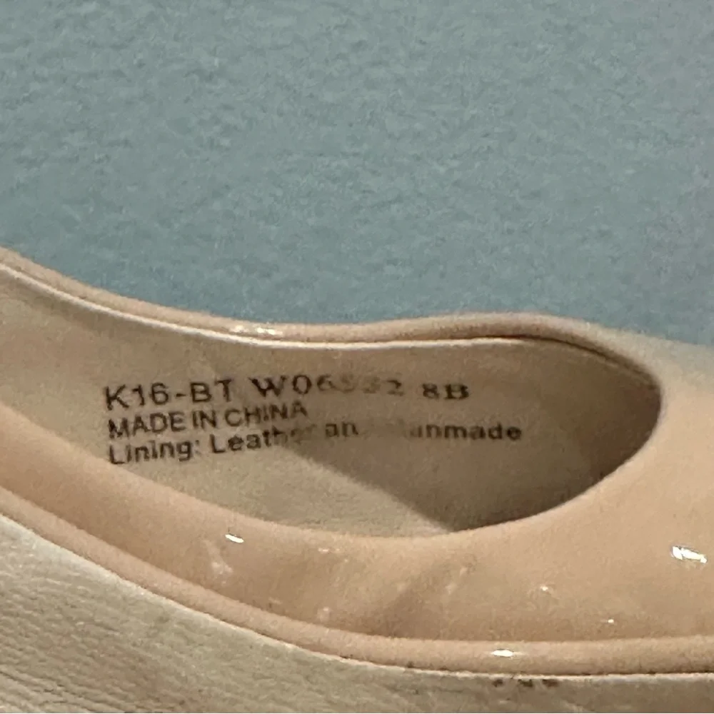 Cole Haan Sadie Open Toe Nude Patent Wedge Heels Size 8B
